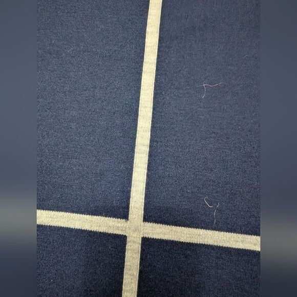 Cos navy wool blend midi dress grey contrast piping trim size M - Picture 8 of 12